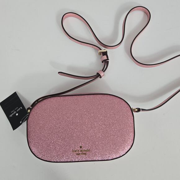 NWT Kate Spade New York glimmer oval camera bag Pink - Picture 1 of 6